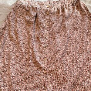 Roolee Red and White Floral A-Line Skirt